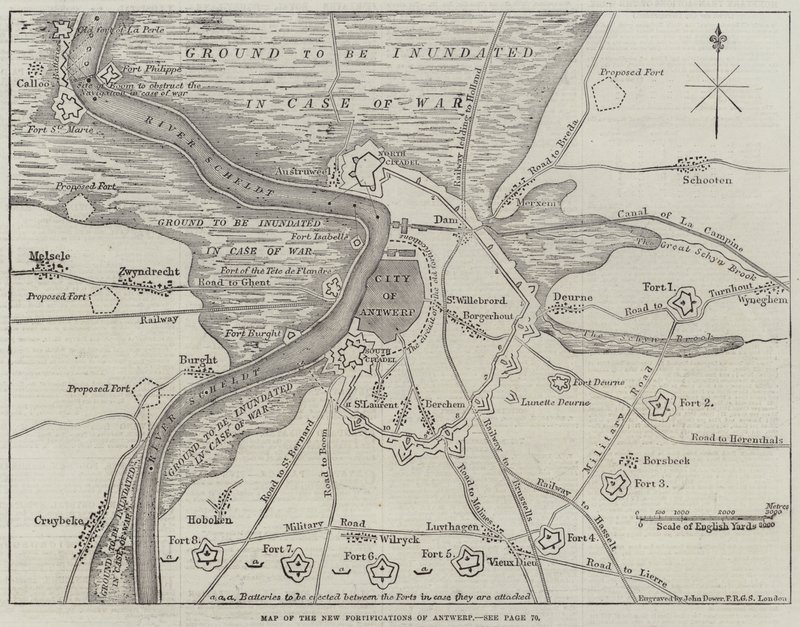 ಆಂಟ್ವರ್ಪ್ ಟರ್ಕಿಯ ಹೊಸ ಕೋಟೆಗಳ ನಕ್ಷೆ by John Dower