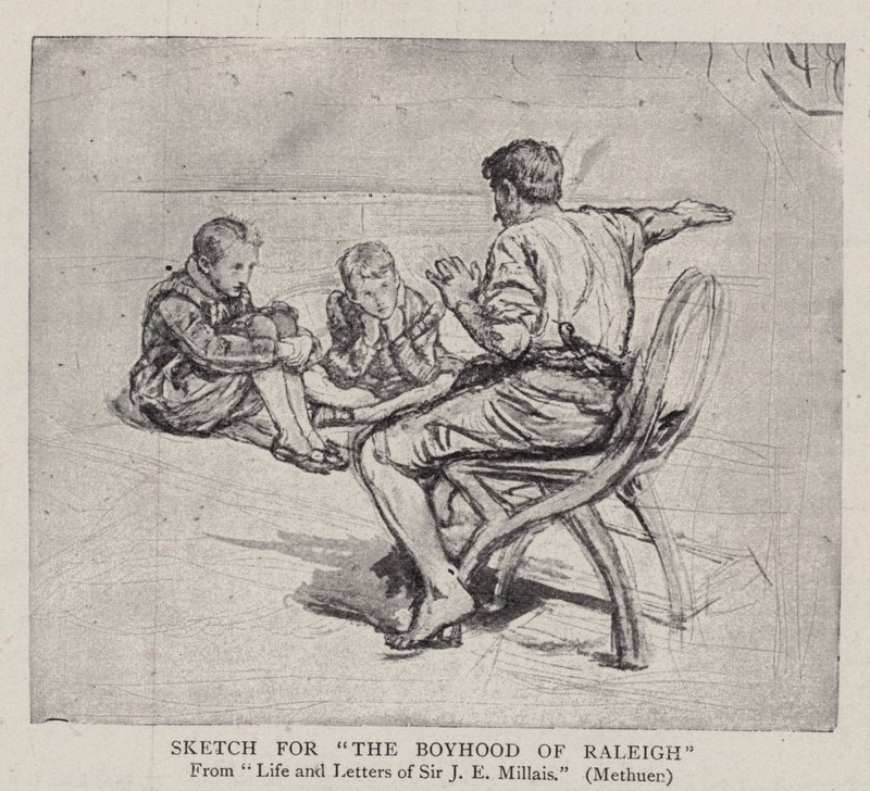 The Boyhood of Raleigh için eskiz by John Everett Millais