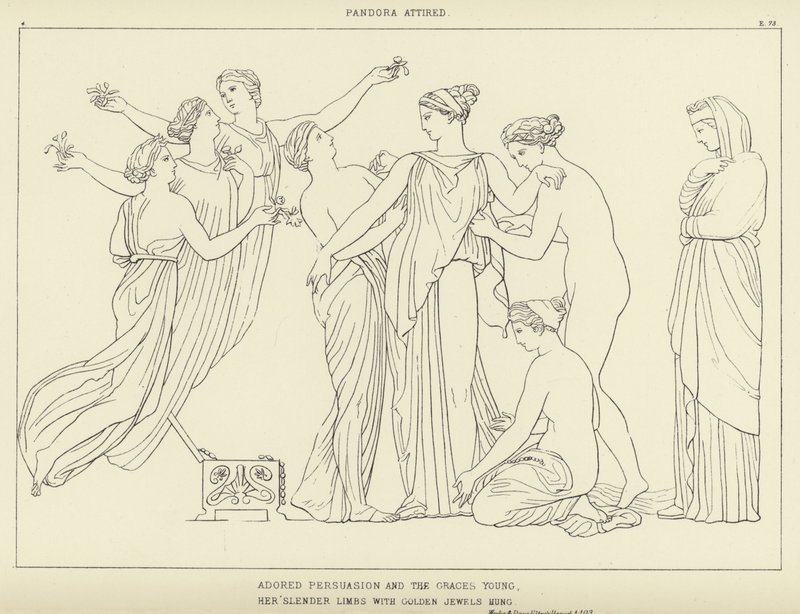 pandora giyinmiş by John Flaxman