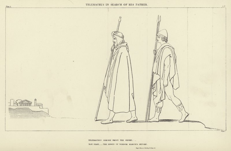 Babasını arayan Telemakhos by John Flaxman
