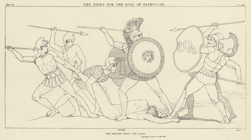 The fight for the body of Partoclus  by John Flaxman