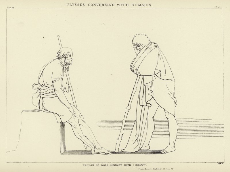 Ulysses Eumaeus ile sohbet ediyor by John Flaxman