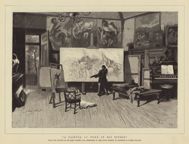 Bir Ressam Atölyesinde İş Başında by John Gilbert