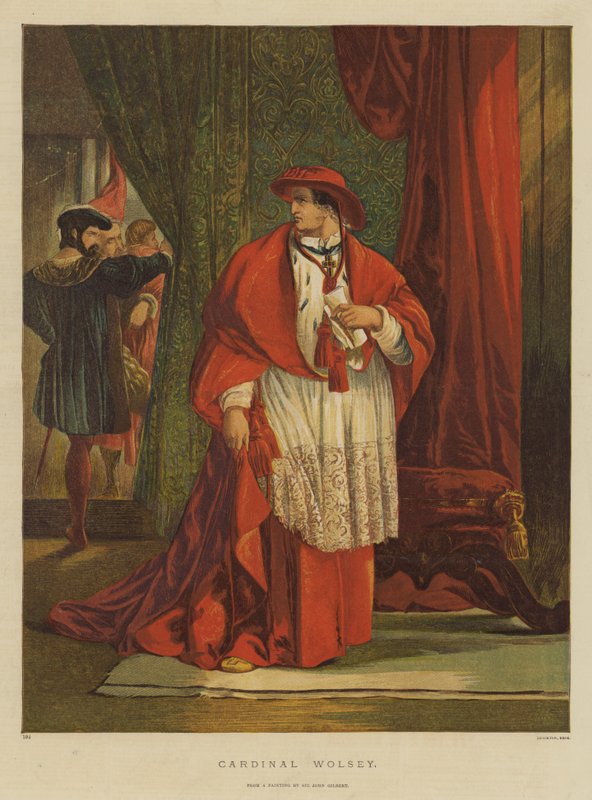 Kardinal Wolsey (kromolitho) by John Gilbert