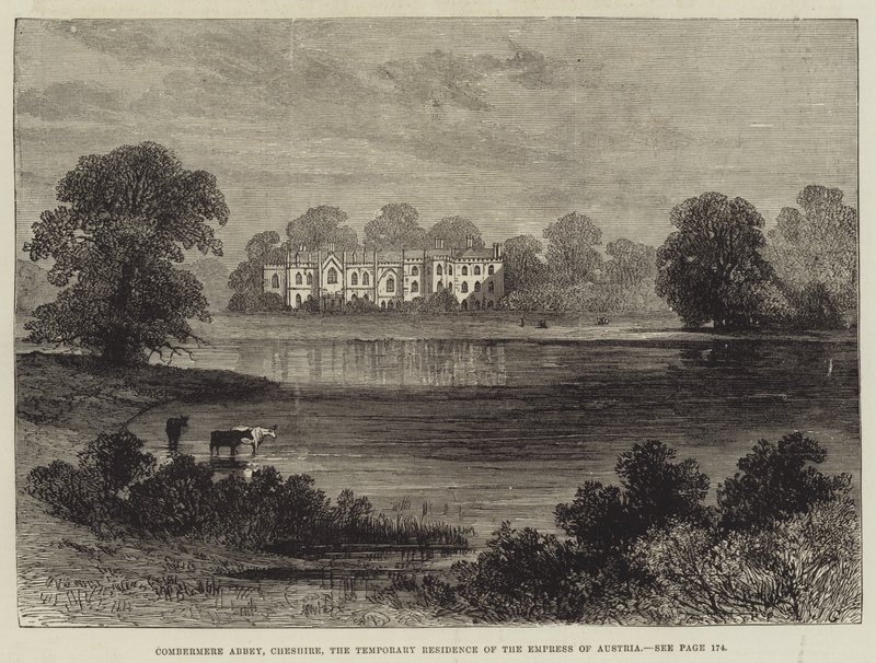 Combermere Manastırı, Cheshire, Avusturya İmparatoriçesi'nin Geçici İkametgahı by John Gilbert