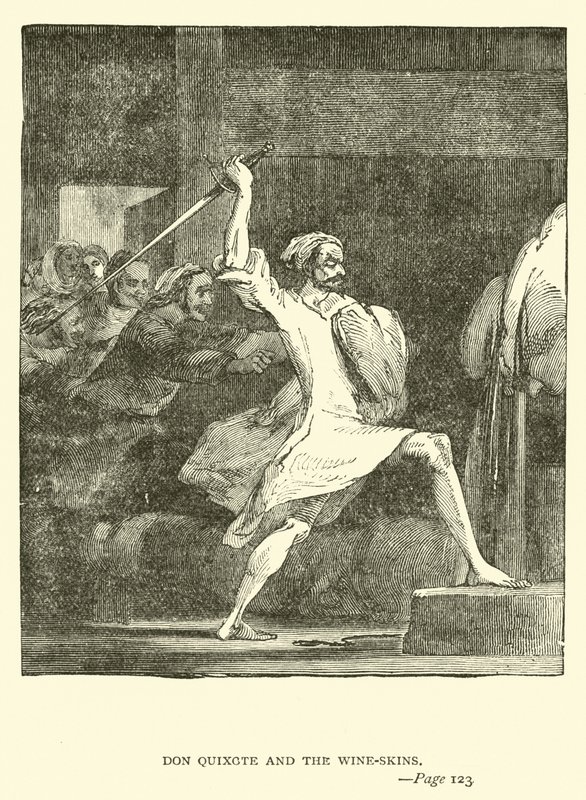 Don Kişot ve Şarap tulumları by John Gilbert