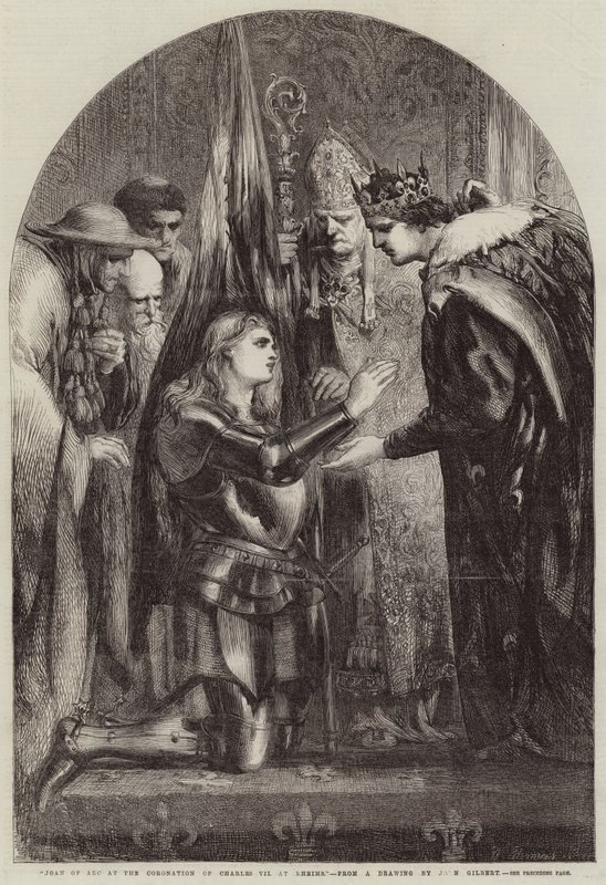 Jeanne d'Arc, Charles VII'nin Rheims'deki taç giyme töreninde by John Gilbert
