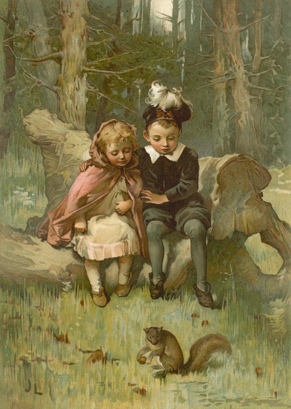 Babes in the Woods (chromolitho) by John Lawson