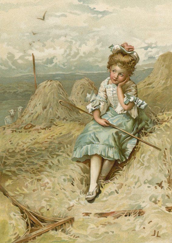 Küçük Bo-Peep (kromolitho) by John Lawson