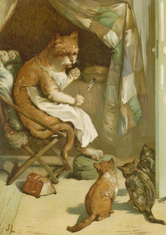 The Three Kittens (chromolitho) by John Lawson