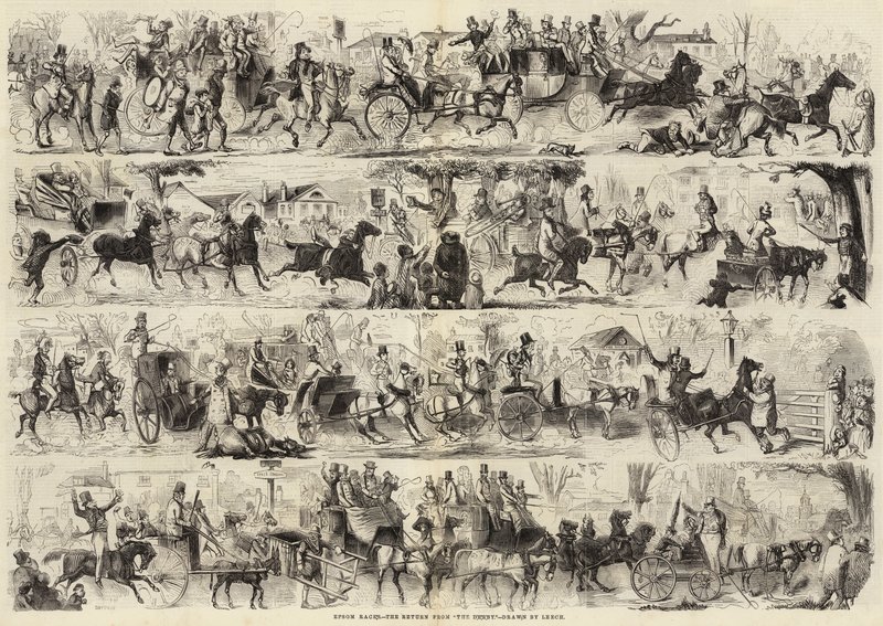 Epsom Yarışları, Derbiden Dönüş by John Leech