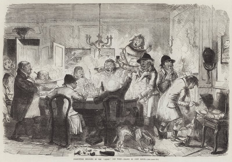 Eski Güzel Zamanlarda tilki avcıları eğleniyor by John Leech