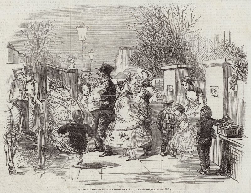Pantomime gitmek by John Leech