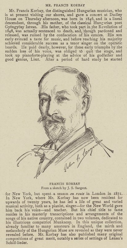 Francis Korbay by John Singer Sargent