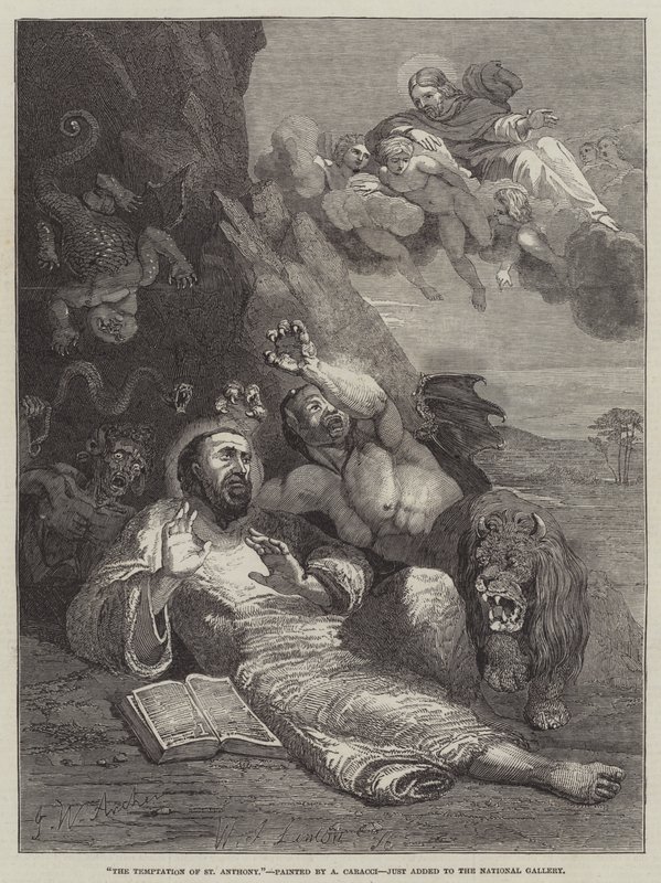 ಸೇಂಟ್ ಆಂಥೋನಿ ಟರ್ಕಿಯ ಪ್ರಲೋಭನೆ by John Wykeham Archer