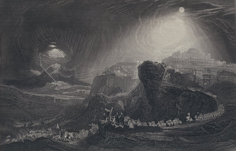 Joshua güneşe durmasını emrediyor by John after Martin
