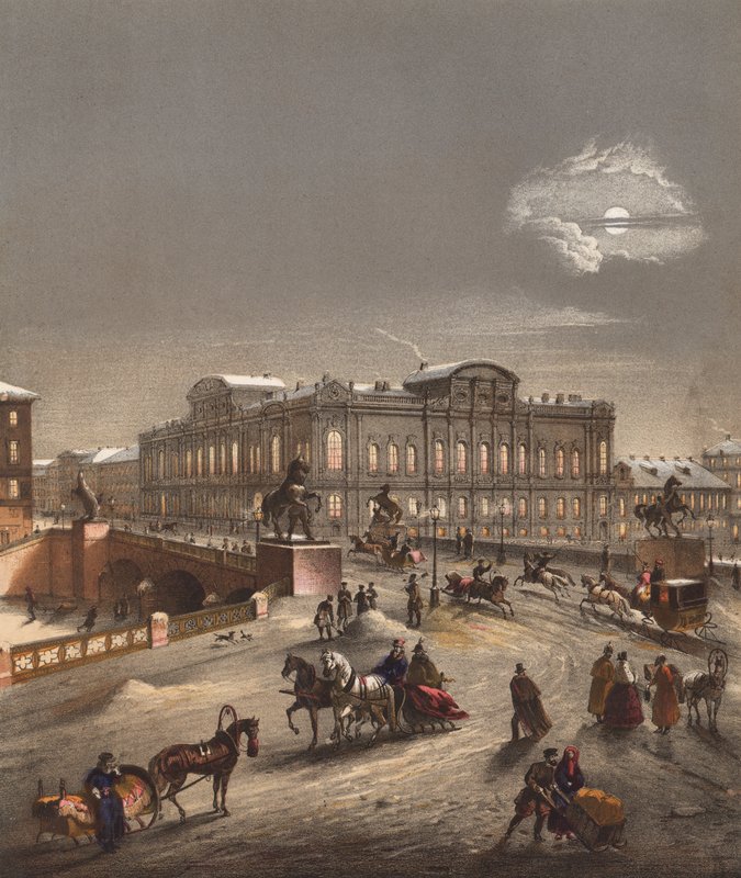 St Petersburg, Russia, in winter (colour litho) by John (after) Brandard