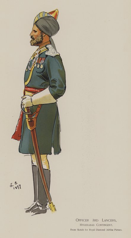 Memur 3 Lancers, Haydarabad Birliği (renkli taş) by John (after) Charlton