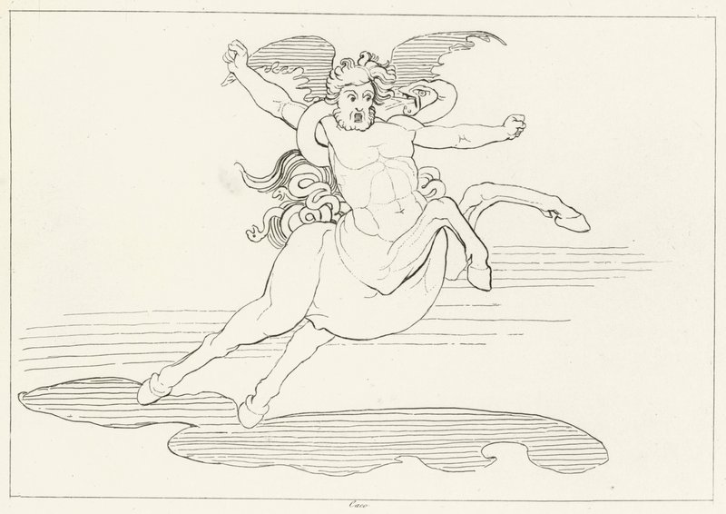 Cacus, Inferno, Canto 25 (gravür) by John (after) Flaxman