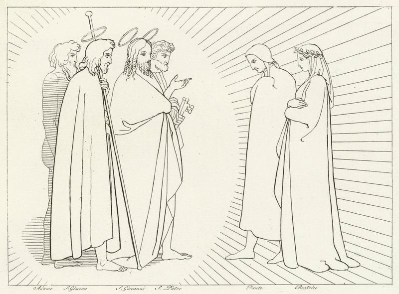 St John, Paradise, Canto 26 ile Konferans (gravür) by John (after) Flaxman