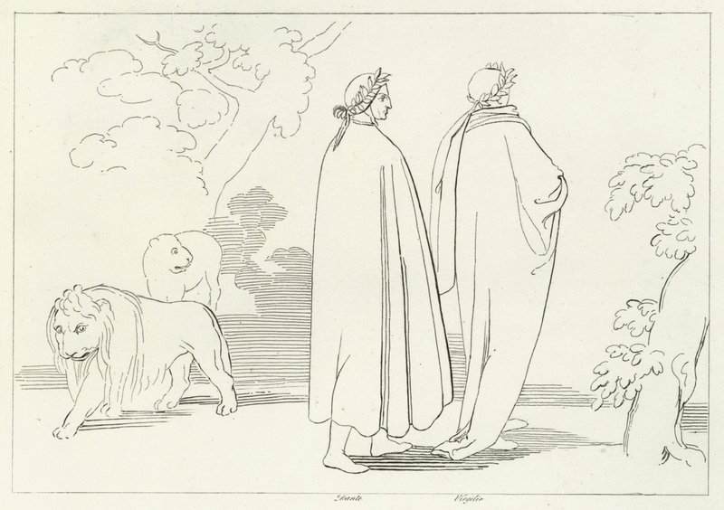 Karanlık Ormana Girmek, Cehennem, Canto 1 (gravür) by John (after) Flaxman