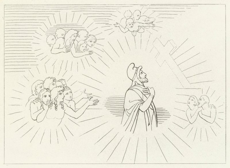 Heavenly Splendours, Cennet, Canto 20 (gravür) by John (after) Flaxman