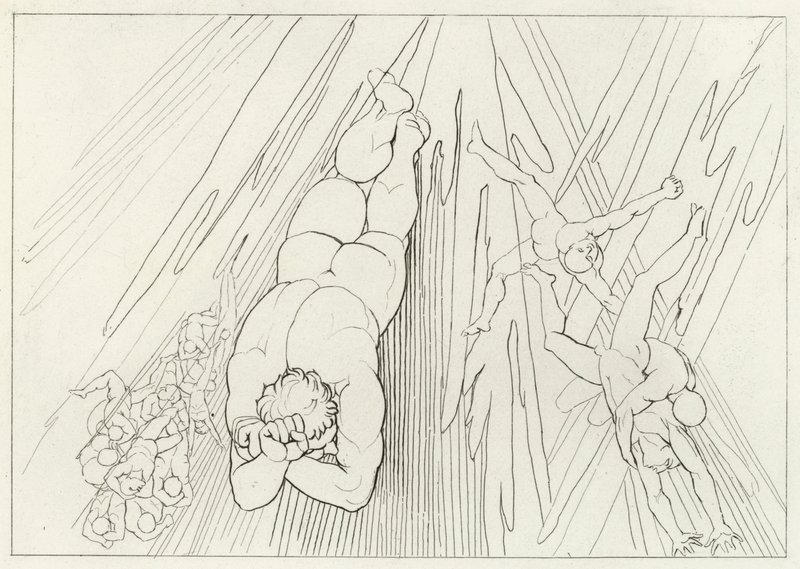 Lucifer, Araf, Canto 12 (gravür) by John (after) Flaxman