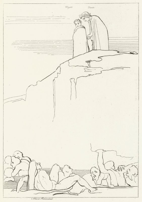 Malebolgia, Inferno, Canto 18 (gravür) by John (after) Flaxman