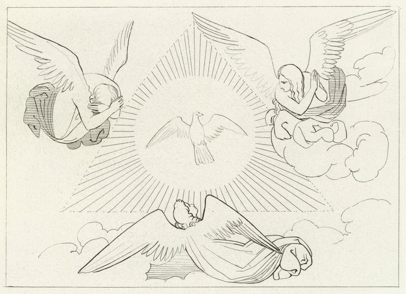 Üçlü Birliğe Tapınma, Cennet, Kanto 13 (gravür) by John (after) Flaxman