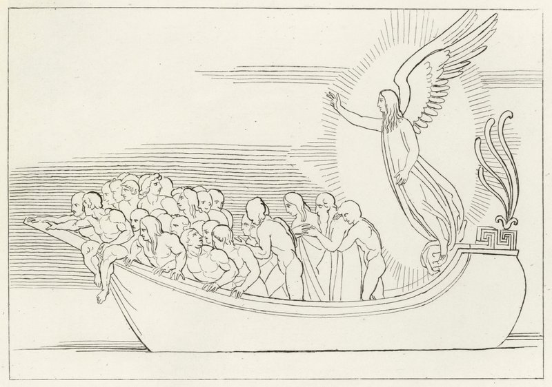 Benediction, Araf, Canto 2 (gravür) by John (after) Flaxman