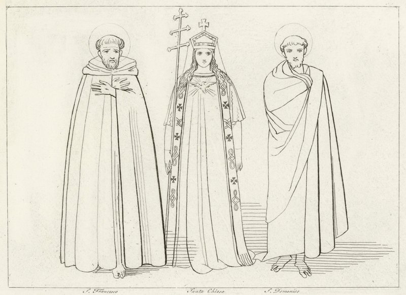 Kilise, Cennet, Canto 11 (gravür) by John (after) Flaxman