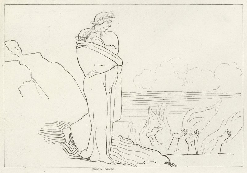 Simony Körfezi, Inferno, Canto 19 (gravür) by John (after) Flaxman