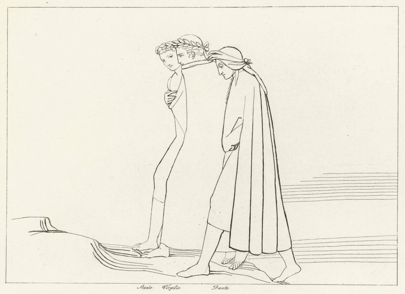 Statius ile Buluşma, Araf, Canto 21 (gravür) by John (after) Flaxman