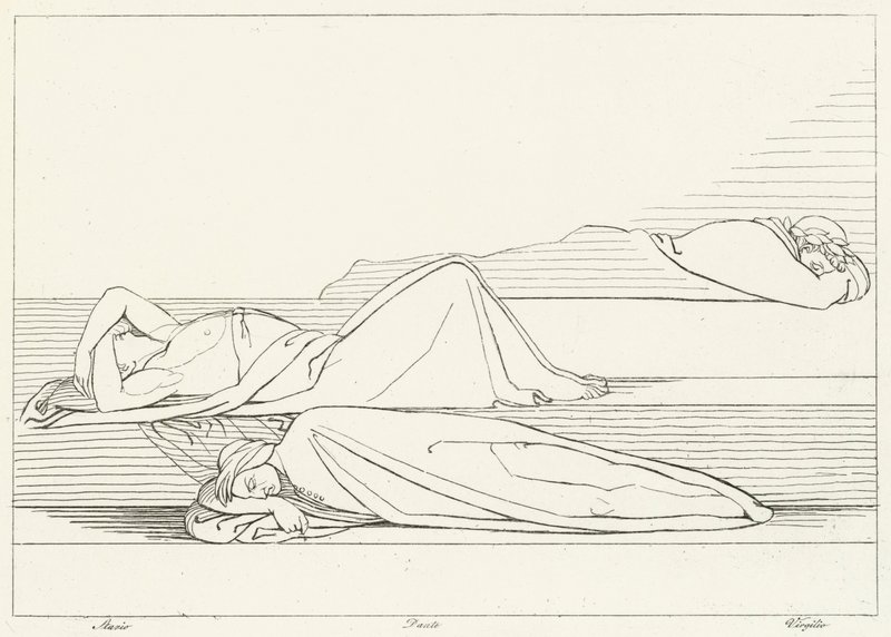 Yatan Şairler, Araf, Canto 27 (gravür) by John (after) Flaxman