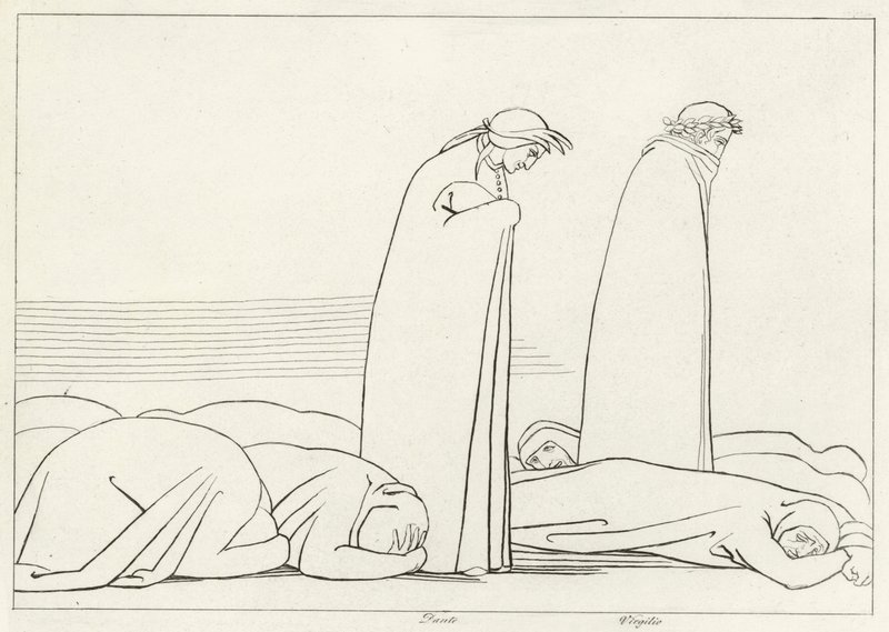 Avarice Bölgesi, Araf, Canto 19 (gravür) by John (after) Flaxman
