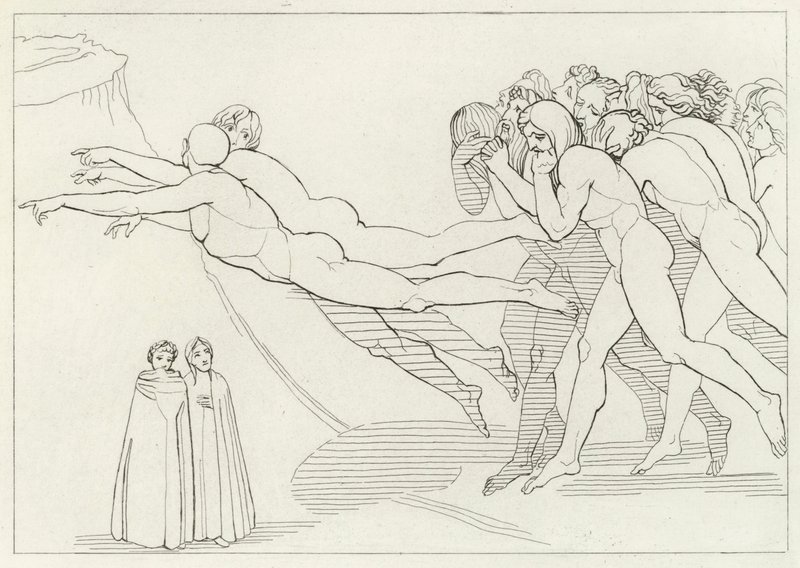 Bencillik Bölgesi, Araf, Canto 18 (gravür) by John (after) Flaxman