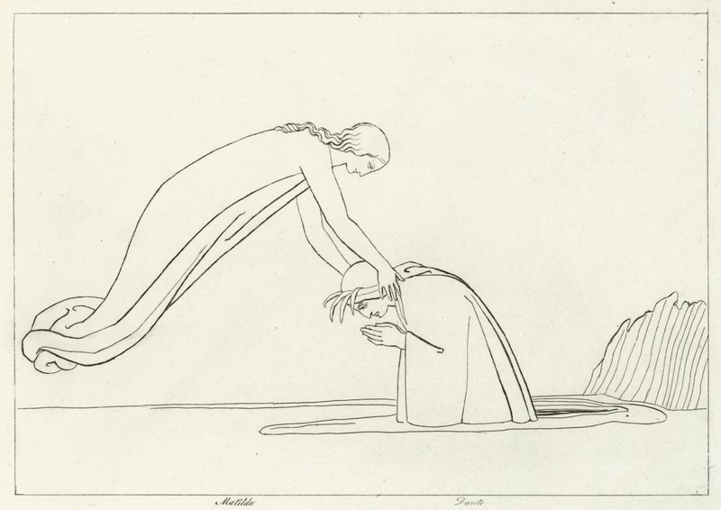 Lethe Nehri, Araf, Canto 31 (gravür) by John (after) Flaxman