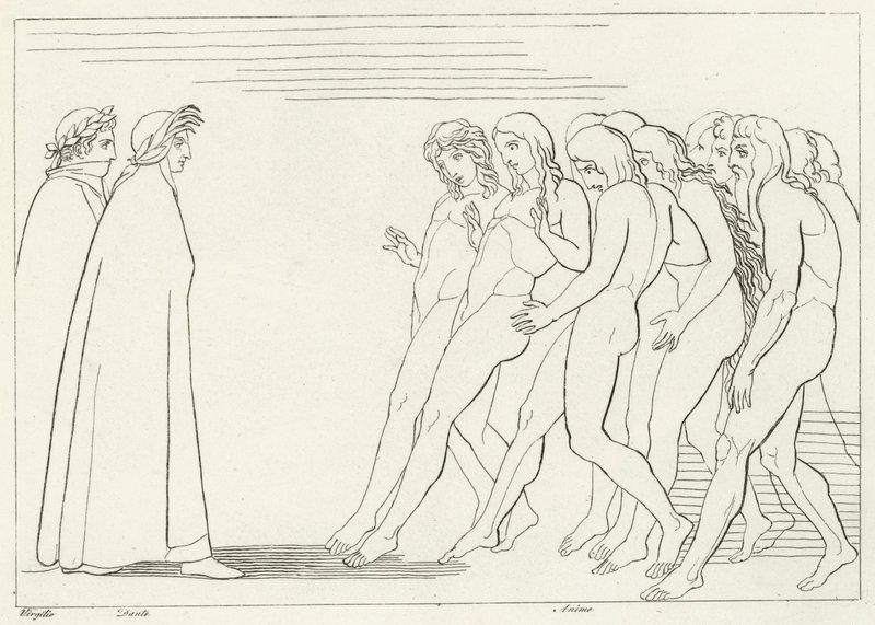 Araf Girişi, Araf, Kanto 3 (gravür) by John (after) Flaxman