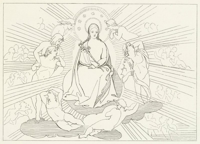 Meryem Ana, Cennet, Canto 31 (gravür) by John (after) Flaxman