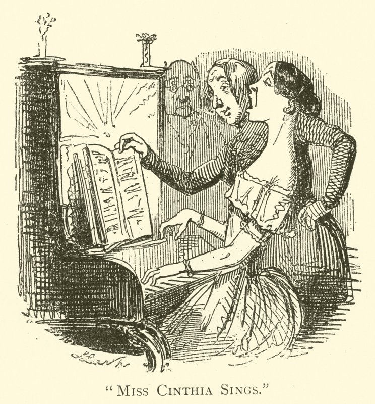 Bayan Cinthia Sings (gravür) by John (after) Leech