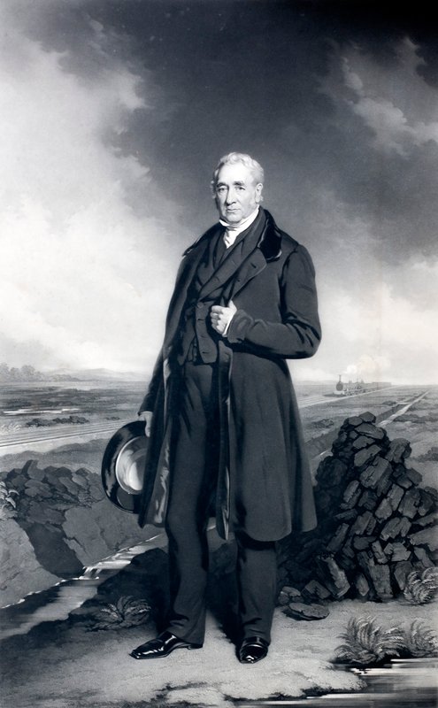 George Stephenson, İngiliz mühendis ve demiryolu öncüsü (lito) by John (after) Lucas