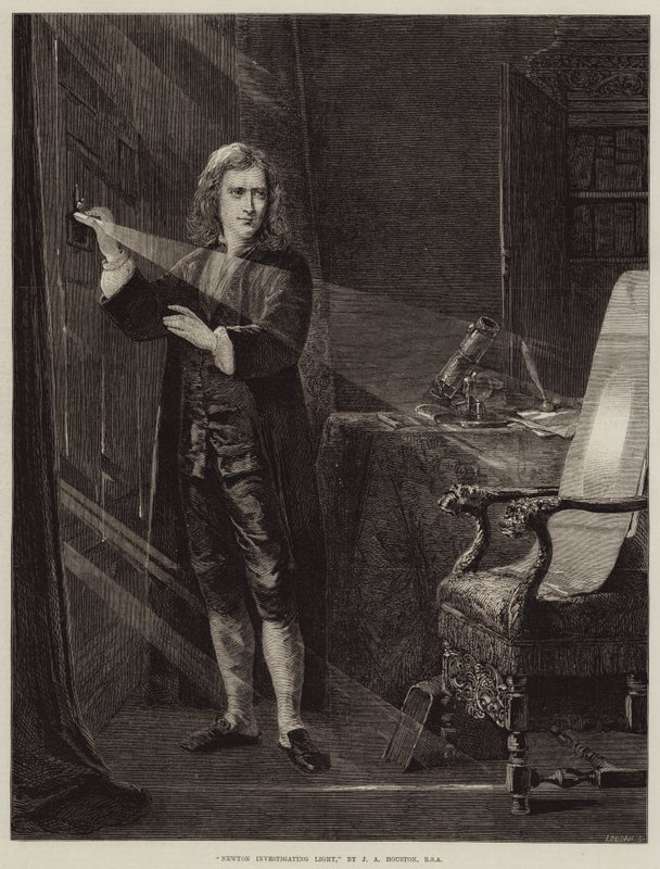 Newton, Işığı araştırıyor by John Adam P. Houston