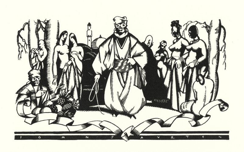 Lord Byron tarafından Don Juan için illüstrasyon (lito) by John Austen