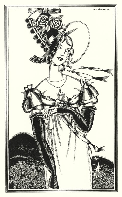 Lord Byron'dan Don Juan için illüstrasyon: Adil seksin giydiği bir Bonnet (lito) by John Austen
