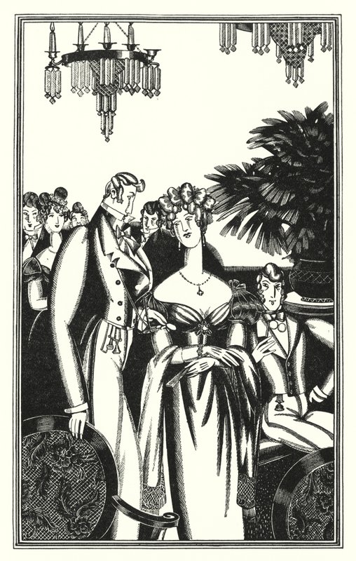 Lord Byron tarafından Don Juan için illüstrasyon: Juan en iyi topluma kabul edildi (lito) by John Austen