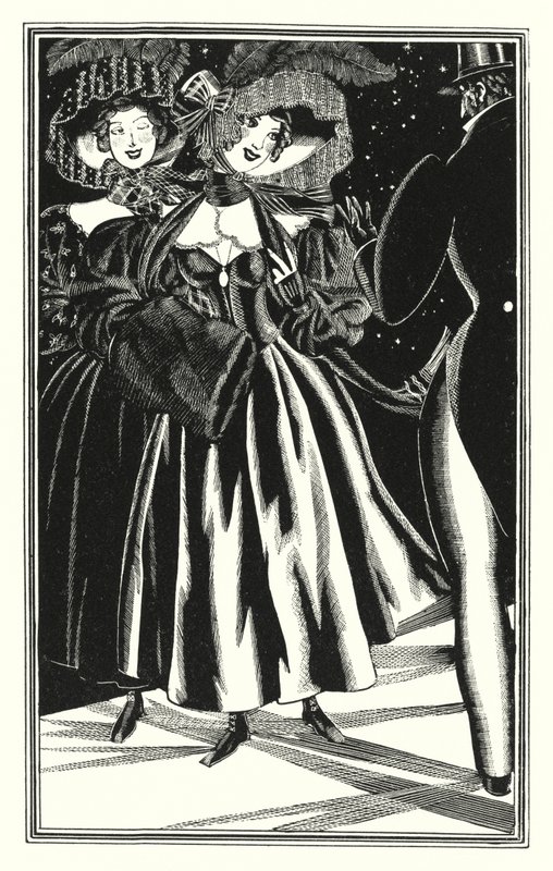 Don Juan için Lord Byron tarafından yapılan illüstrasyon: Yaya Pafileri, metanetli ama ahlaksız (lito) by John Austen