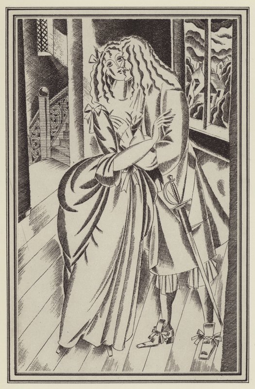 Daniel Defoe tarafından Moll Flanders için illüstrasyon (lito) by John Austen