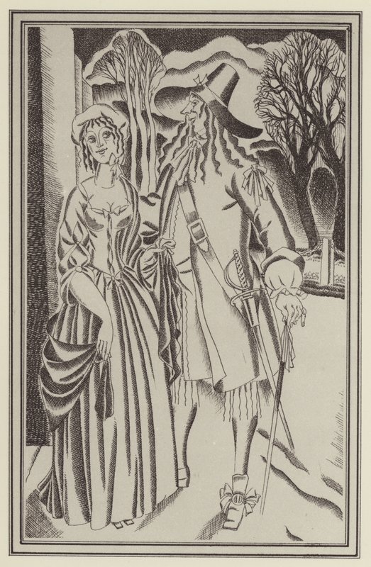 Daniel Defoe tarafından Moll Flanders için illüstrasyon (lito) by John Austen
