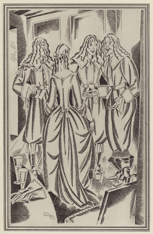 Daniel Defoe tarafından Moll Flanders için çizim (lito) by John Austen