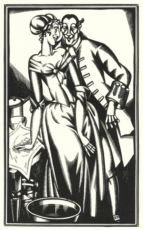 Laurence Sterne tarafından Tristram Shandy için çizim (lito) by John Austen